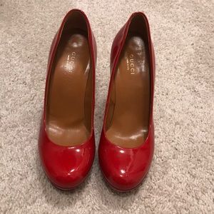 Red Gucci Patent Leather Pumps